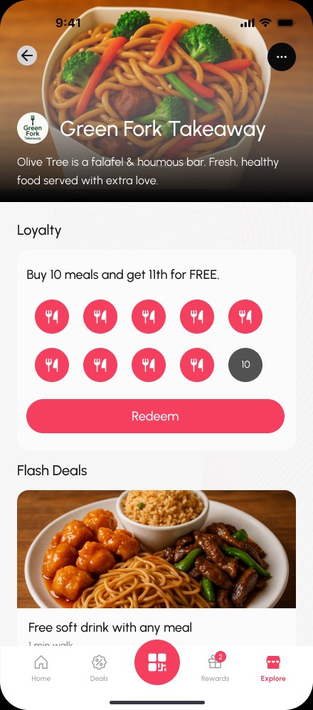 Takeaways app screen